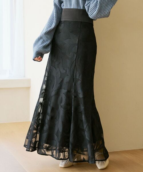 MAJESTIC LEGON（マジェスティックレゴン）の「モチーフチュールマーメイドスカート（スカート・レディース・ホワイト系その他2/ブラック系その他/ピンク系その他2・MEDIUM）」の13枚目の写真