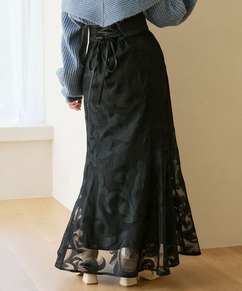 MAJESTIC LEGON（マジェスティックレゴン）の「モチーフチュールマーメイドスカート（スカート・レディース・ホワイト系その他2/ブラック系その他/ピンク系その他2・MEDIUM）」の15枚目の写真