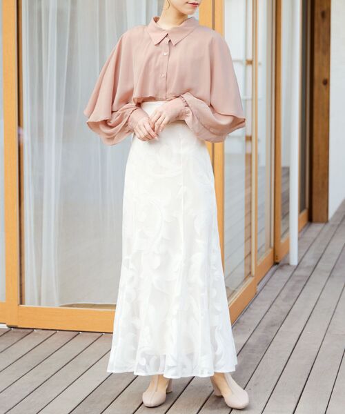 MAJESTIC LEGON（マジェスティックレゴン）の「モチーフチュールマーメイドスカート（スカート・レディース・ホワイト系その他2/ブラック系その他/ピンク系その他2・MEDIUM）」の16枚目の写真