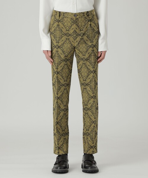 Education from Youngmachines（エデュケーションフロムヤングマシーン）の「【Education from Youngmachines】オーナメントジャガード スラックス（スラックス・メンズ・ブラック/イエロー系その他・S/M/L）」の8枚目の写真