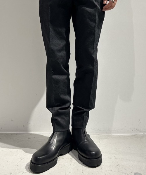 Education from Youngmachines（エデュケーションフロムヤングマシーン）の「【Education from Youngmachines】オーナメントジャガード スラックス（スラックス・メンズ・ブラック/イエロー系その他・S/M/L）」の3枚目の写真