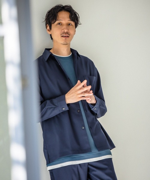 GLOBAL WORK（グローバルワーク）の「アーバンシャツ/163416（シャツ/ブラウス・メンズ・ブラック/その他/ネイビー・LARGE/MEDIUM/SMALL）」の9枚目の写真