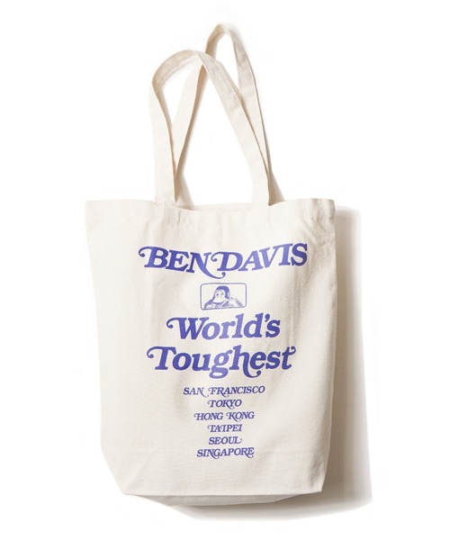 BEN DAVIS（ベンデイビス）の「【BEN DAVIS】ORGANIC PRINT TOTE（トートバッグ・レディース・ホワイト×ブラック/ホワイト×レッド/ホワイト×ネイビー・FREE）」の3枚目の写真
