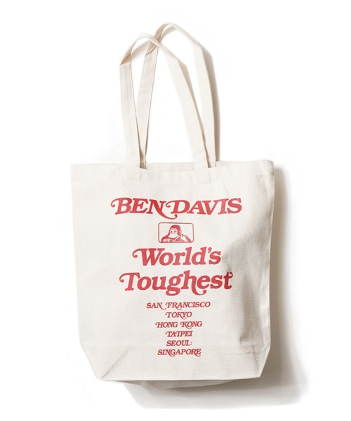 BEN DAVIS（ベンデイビス）の「【BEN DAVIS】ORGANIC PRINT TOTE（トートバッグ・レディース・ホワイト×ブラック/ホワイト×レッド/ホワイト×ネイビー・FREE）」の4枚目の写真