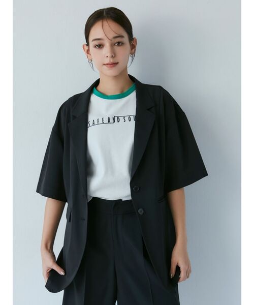 MURUA（ムルーア）の「リンガーTシャツ（Tシャツ/カットソー・レディース・ホワイト/ブラック・FREE）」の3枚目の写真