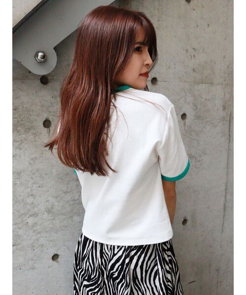 MURUA（ムルーア）の「リンガーTシャツ（Tシャツ/カットソー・レディース・ホワイト/ブラック・FREE）」の5枚目の写真