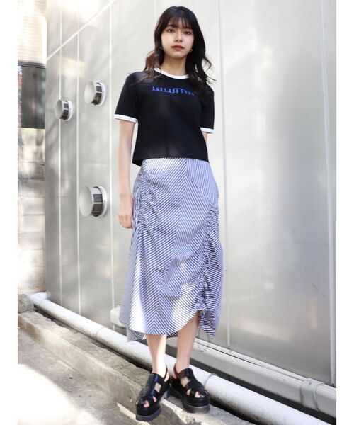 MURUA（ムルーア）の「リンガーTシャツ（Tシャツ/カットソー・レディース・ホワイト/ブラック・FREE）」の8枚目の写真