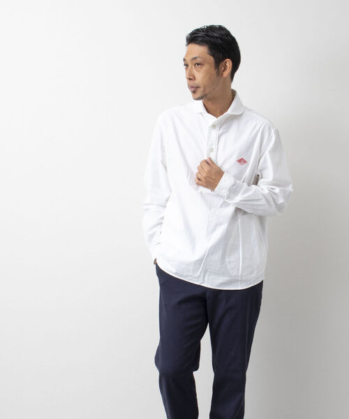 DANTON（ダントン）の「【DANTON/ダントン】ROUND COLLAR P.O SHIRT L/S YOX 丸襟シャツ（シャツ/ブラウス・メンズ・キナリ/ホワイト/ブルー・42/38/40/44）」の6枚目の写真