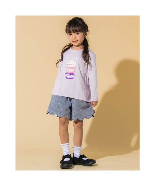 Noeil aime BeBe（ノイユエイムベベ）の「Noeil aime BeBe/裾 スカラップ ドット キュロット (90~130cm)（スカート・キッズ・ネイビー/パープル・120/130/110/100/90）」の5枚目の写真