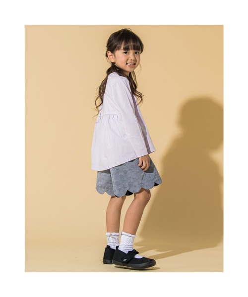 Noeil aime BeBe（ノイユエイムベベ）の「Noeil aime BeBe/裾 スカラップ ドット キュロット (90~130cm)（スカート・キッズ・ネイビー/パープル・120/130/110/100/90）」の6枚目の写真