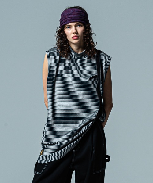 glamb（グラム）の「Hi Neck Tank Top / ハイネックタンクトップ（タンクトップ・メンズ・ホワイト×ブラック/ホワイト/ブラック・M/L/S）」の14枚目の写真