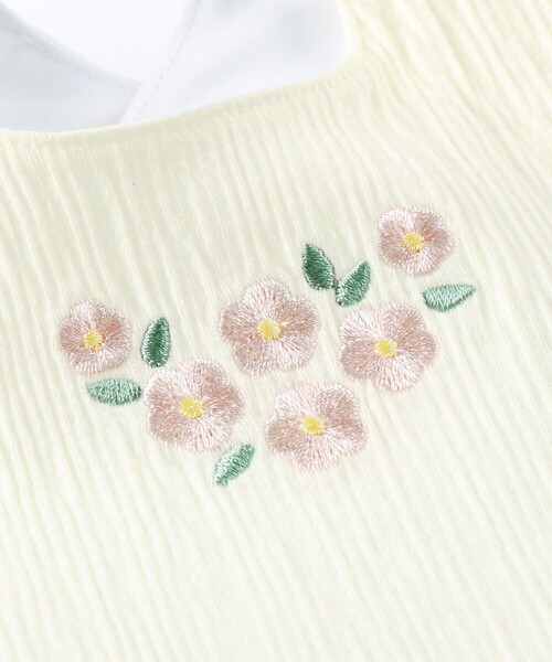 BRANSHES(ブランシェス)の「【ベビー】花刺繍入り楊柳スタイ(スタイ/よだれかけ・キッズ・アイボリー/ピンク・FREE)」の7枚目の写真