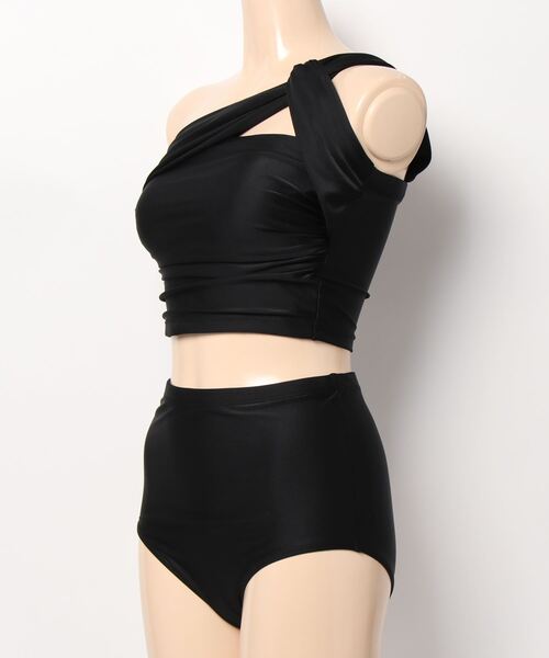 Ritzy(リッツィー)の「ワンショルダ-バイカラーハイウエストビキニ水着(水着・レディース・ブラック/ベージュ・XL/M/L)」の10枚目の写真