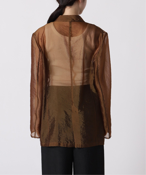 CITYSHOP（シティーショップ）の「ORGANDY TAILORED ジャケット（テーラードジャケット・レディース・ブラウン/アイボリー・FREE）」の14枚目の写真