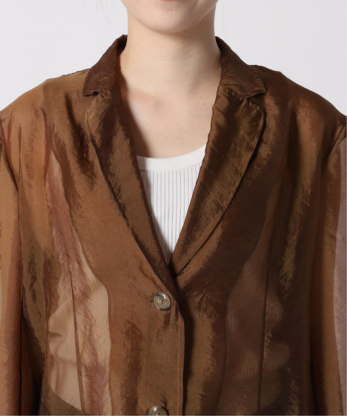 CITYSHOP（シティーショップ）の「ORGANDY TAILORED ジャケット（テーラードジャケット・レディース・ブラウン/アイボリー・FREE）」の16枚目の写真