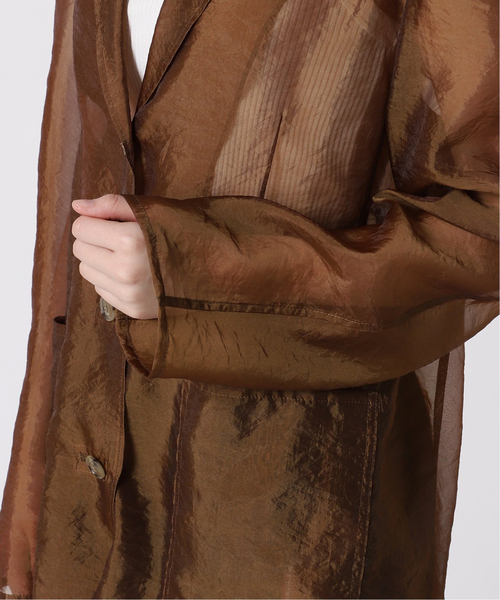 CITYSHOP（シティーショップ）の「ORGANDY TAILORED ジャケット（テーラードジャケット・レディース・ブラウン/アイボリー・FREE）」の18枚目の写真