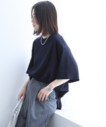 カラーワッフルオーバーサイズショートスリーブTシャツ