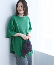 カラーワッフルオーバーサイズショートスリーブTシャツ