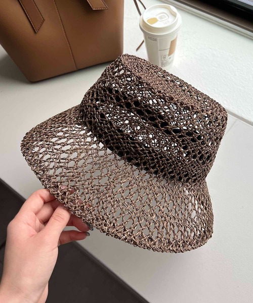 CAPRICIEUX LE'MAGE（カプリシューレマージュ）の「透かし編みハット（ハット・レディース・ベージュ/ブラウン・FREE）」の8枚目の写真