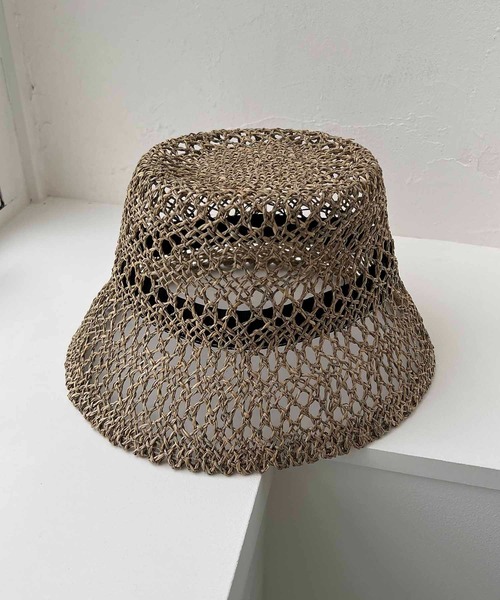 CAPRICIEUX LE'MAGE（カプリシューレマージュ）の「透かし編みハット（ハット・レディース・ベージュ/ブラウン・FREE）」の14枚目の写真
