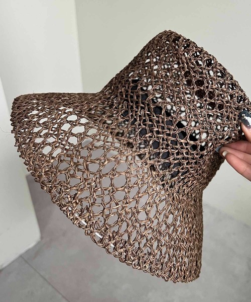 CAPRICIEUX LE'MAGE（カプリシューレマージュ）の「透かし編みハット（ハット・レディース・ベージュ/ブラウン・FREE）」の11枚目の写真