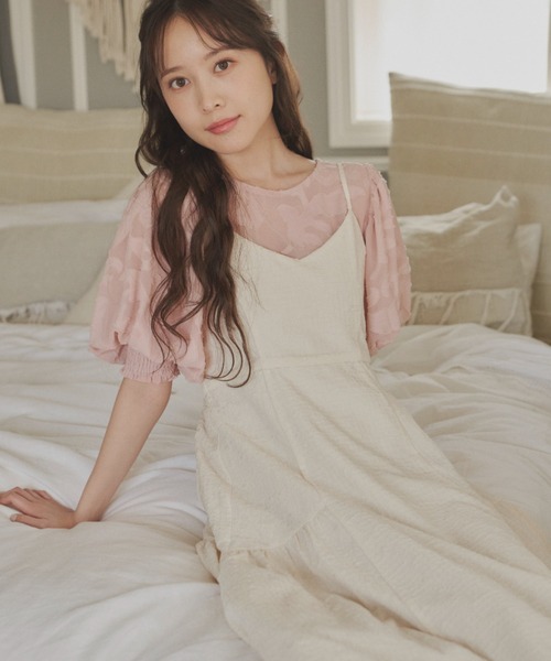 idem(イデム)の「poco poco ribbon cami onepiece/バックリボンキャミワンピース【idem×MERY】(ワンピース・レディース・ピンク/アイボリー/グレー・FREE)」の5枚目の写真