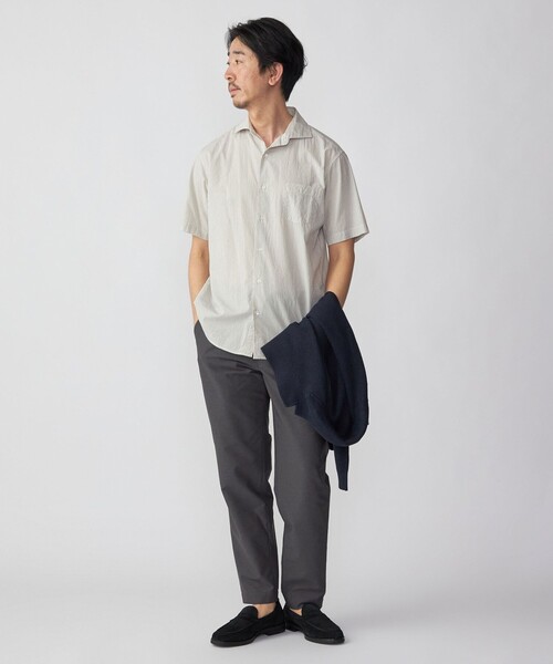 SHIPS(シップス)の「SHIPS: ボイル セミワイドカラー ストライプ ショートスリーブ シャツ(シャツ/ブラウス・メンズ・オフホワイト/ライトグリーン/ライトブルー・SMALL/MEDIUM/LARGE/X-LARGE)」の8枚目の写真