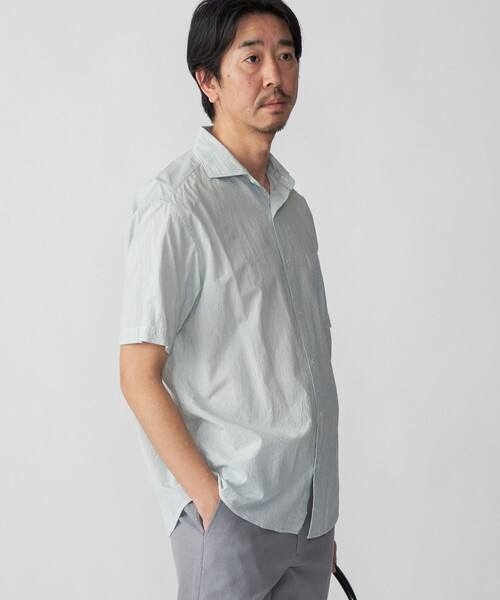 SHIPS(シップス)の「SHIPS: ボイル セミワイドカラー ストライプ ショートスリーブ シャツ(シャツ/ブラウス・メンズ・オフホワイト/ライトグリーン/ライトブルー・SMALL/MEDIUM/LARGE/X-LARGE)」の17枚目の写真