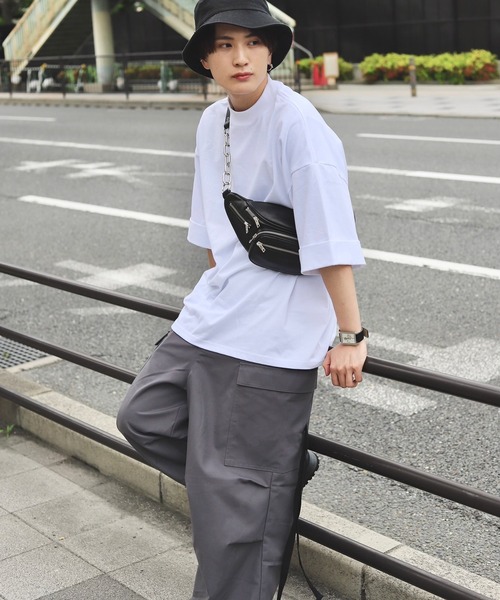 WONDER WONDER(ワンダーワンダー)の「ワイドカーゴパラシュートパンツ / wide cargo parachute pants(カーゴパンツ・メンズ・カーキ/ダークグレー・M/L)」の13枚目の写真