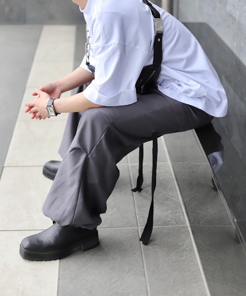 WONDER WONDER(ワンダーワンダー)の「ワイドカーゴパラシュートパンツ / wide cargo parachute pants(カーゴパンツ・メンズ・カーキ/ダークグレー・M/L)」の15枚目の写真