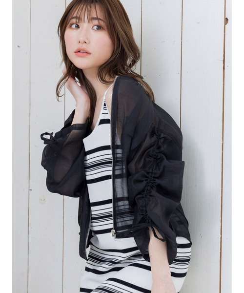 DURAS（デュラス）の「ドロストシアーブルゾン（ブルゾン・レディース・ホワイト/ブラック・FREE）」の2枚目の写真