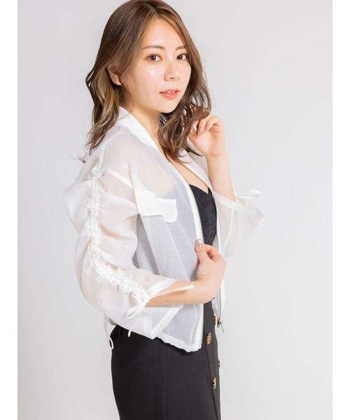 DURAS（デュラス）の「ドロストシアーブルゾン（ブルゾン・レディース・ホワイト/ブラック・FREE）」の8枚目の写真