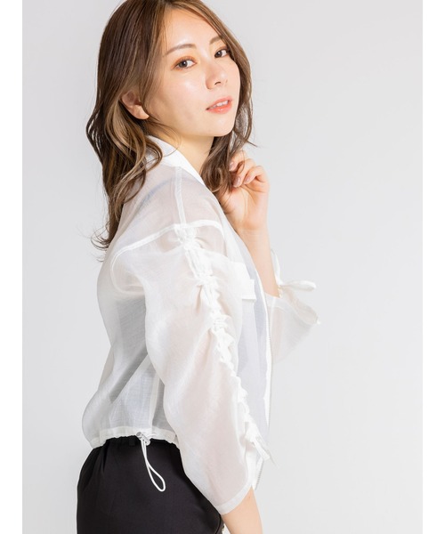 DURAS（デュラス）の「ドロストシアーブルゾン（ブルゾン・レディース・ホワイト/ブラック・FREE）」の9枚目の写真