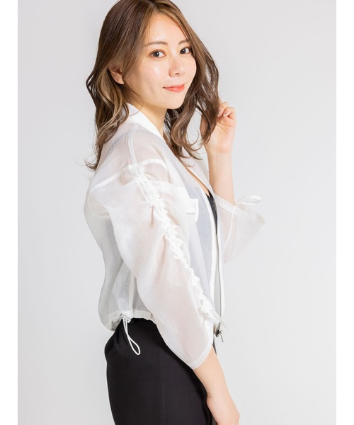 DURAS（デュラス）の「ドロストシアーブルゾン（ブルゾン・レディース・ホワイト/ブラック・FREE）」の10枚目の写真