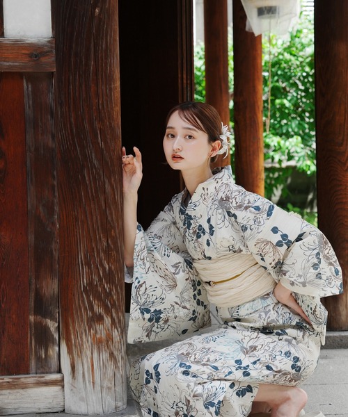 utatane(ウタタネ)の「選べる浴衣3点セット utatane オリジナルデザイン 国内染色 美人映えオフホワイト&先染めベージュ風(浴衣・レディース・ベージュ系5/ベージュ系2/ベージュ系7/ダークオリーブ/ベージュ系1/グレー/ブラウン/ベージュ系8/ベージュ系3/ダークネイビー/ベージュ系4/ベージュ系6・FREE)」の18枚目の写真