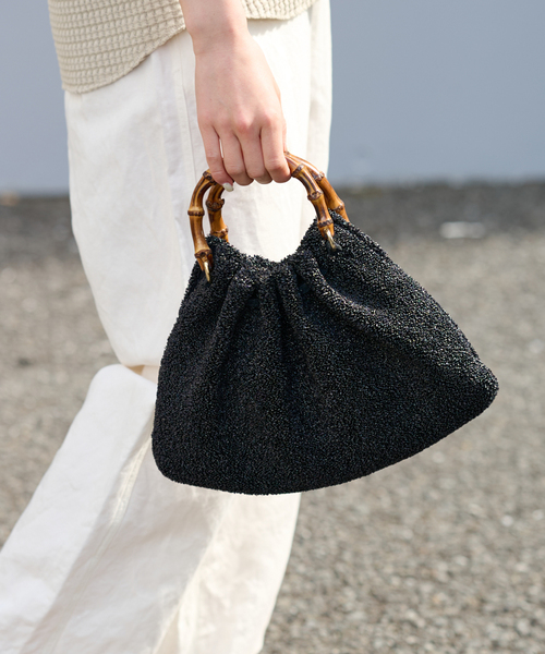 FRAMeWORK(フレームワーク)の「【CATERINA BERTINI/カテリナ ベルティーニ】バンブーハンドルBAG(ハンドバッグ・レディース・ブラック/ベージュ・FREE)」の6枚目の写真