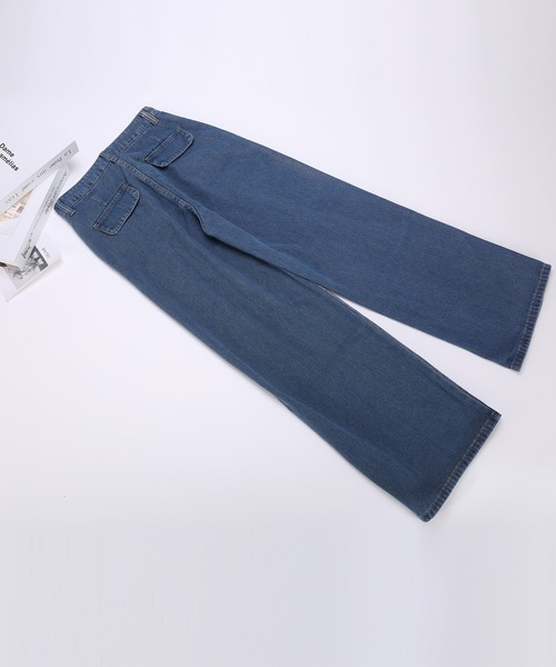 BLANC FICELLE（ブランフィセル）の「ワンタック　デニム　ワイドパンツ（デニムパンツ・レディース・インディゴブルー/ブルー・XX-SMALL/S/M/XS/31inch/32inch）」の5枚目の写真