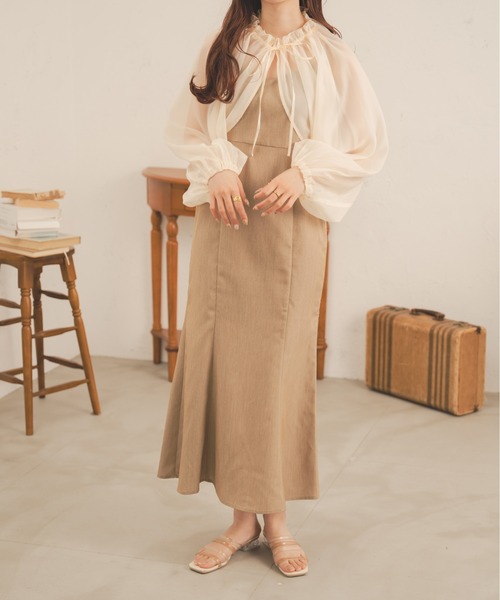 Ambre Neige（アンブルネージュ）の「２WAYシアーボリュームボレロ／【WEB/EC限定商品】（シャツ/ブラウス・レディース・ブラック/アイボリー/ピンク・FREE）」の6枚目の写真