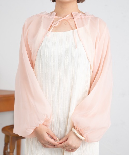 Ambre Neige（アンブルネージュ）の「２WAYシアーボリュームボレロ／【WEB/EC限定商品】（シャツ/ブラウス・レディース・ブラック/アイボリー/ピンク・FREE）」の20枚目の写真
