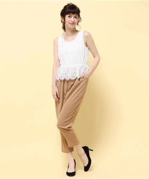 LIMITLESS LUXURY（リミットレスラグジュアリー）の「PROVENCE オールインワン◆（つなぎ/オールインワン・レディース・ネイビー/ブラック/ベージュ・38/36）」の12枚目の写真