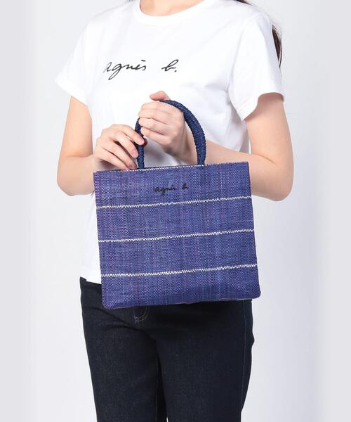 agnes b.(アニエスベー)の「ラフィアハンドバッグ MX02-07(ハンドバッグ・レディース・ブルー系その他・FREE)」の8枚目の写真