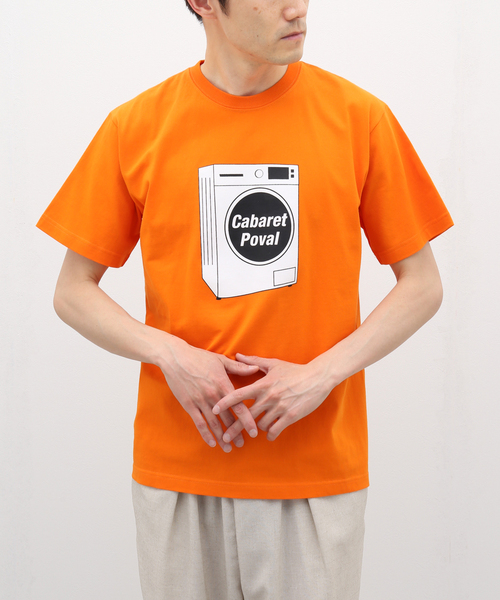 cabaret poval（キャバレーポバール）の「【cabaret poval / キャバレーポバール】Ecobubble S/S Tシャツ（Tシャツ/カットソー・メンズ・ホワイト/オレンジ・LARGE/X-LARGE）」の2枚目の写真