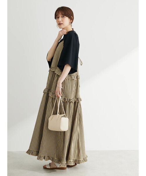 Petit fleur（プチフルール）の「・Petit　Fleur　カラーギンガムキャミワンピ（ワンピース・レディース・ベージュ/グリーン系その他3/ネイビー・FREE）」の8枚目の写真