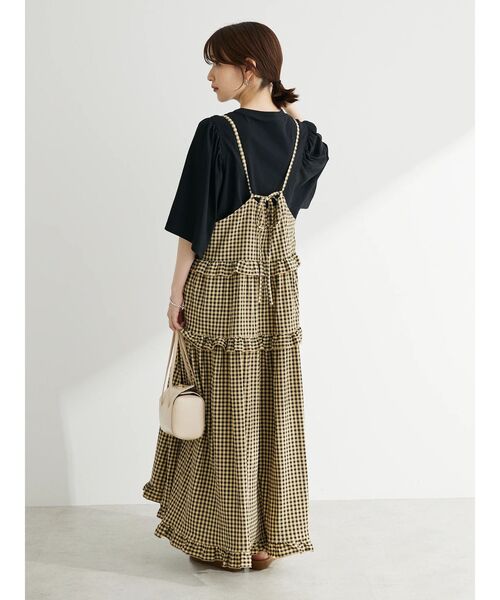 Petit fleur（プチフルール）の「・Petit　Fleur　カラーギンガムキャミワンピ（ワンピース・レディース・ベージュ/グリーン系その他3/ネイビー・FREE）」の9枚目の写真