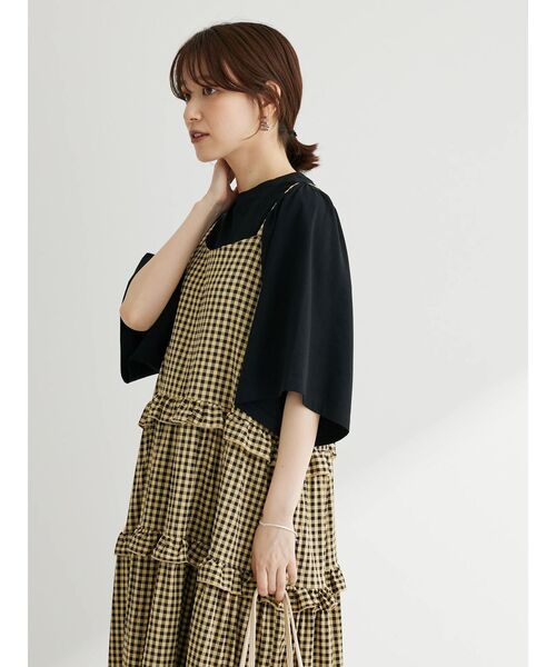 Petit fleur（プチフルール）の「・Petit　Fleur　カラーギンガムキャミワンピ（ワンピース・レディース・ベージュ/グリーン系その他3/ネイビー・FREE）」の14枚目の写真