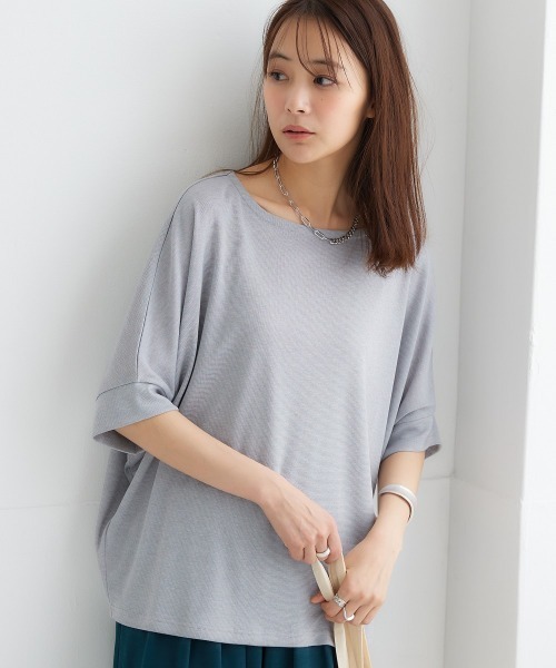 nissen(ニッセン)の「【UVカット・接触冷感】ゆるっとドルマンスリーブプルオーバー(Tシャツ/カットソー・レディース・杢グレー/ブラック/ホワイト系その他/ベージュ・S~M/L~LL)」の3枚目の写真