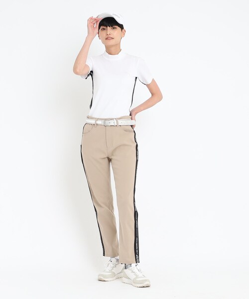 adabat（アダバット）の「◆サイドテープロゴ ストレッチパンツ（その他パンツ・レディース・ナチュラル/カーキ/ダークネイビー・36/38/40）」の6枚目の写真