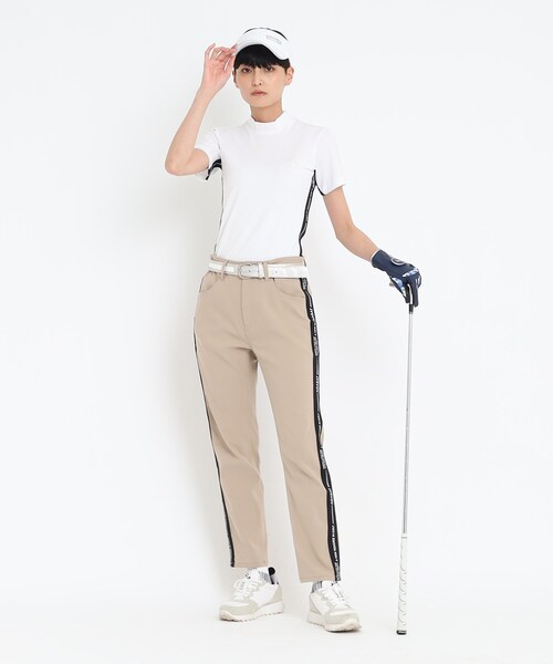 adabat（アダバット）の「◆サイドテープロゴ ストレッチパンツ（その他パンツ・レディース・ナチュラル/カーキ/ダークネイビー・36/38/40）」の9枚目の写真