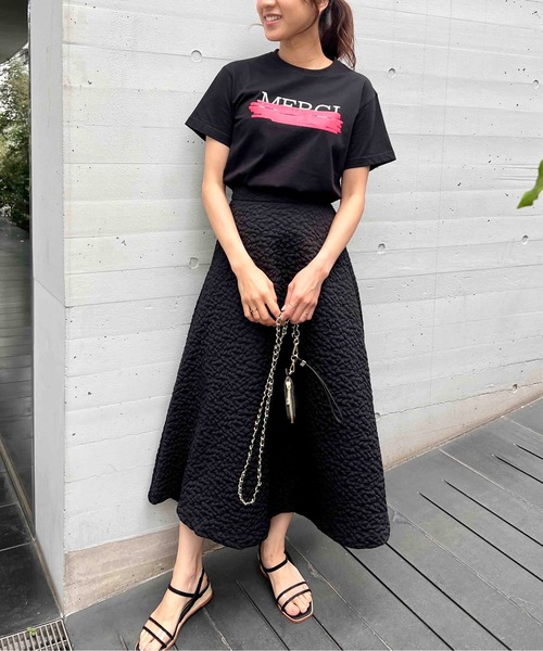 PICCIN（ピッチン）の「ラバープリントTシャツ（Tシャツ/カットソー・レディース・ブラック/オフホワイト/ブルー・M）」の7枚目の写真