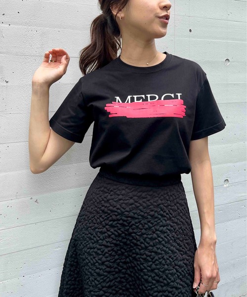 PICCIN（ピッチン）の「ラバープリントTシャツ（Tシャツ/カットソー・レディース・ブラック/オフホワイト/ブルー・M）」の6枚目の写真